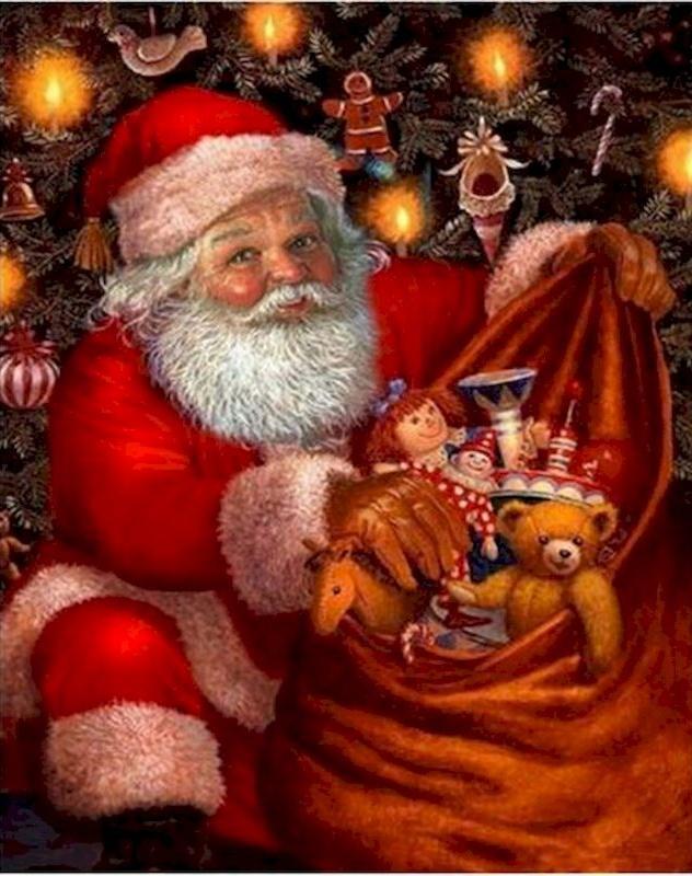 Juguetes en la Bolsa de Papá Noel Pintar por Números
