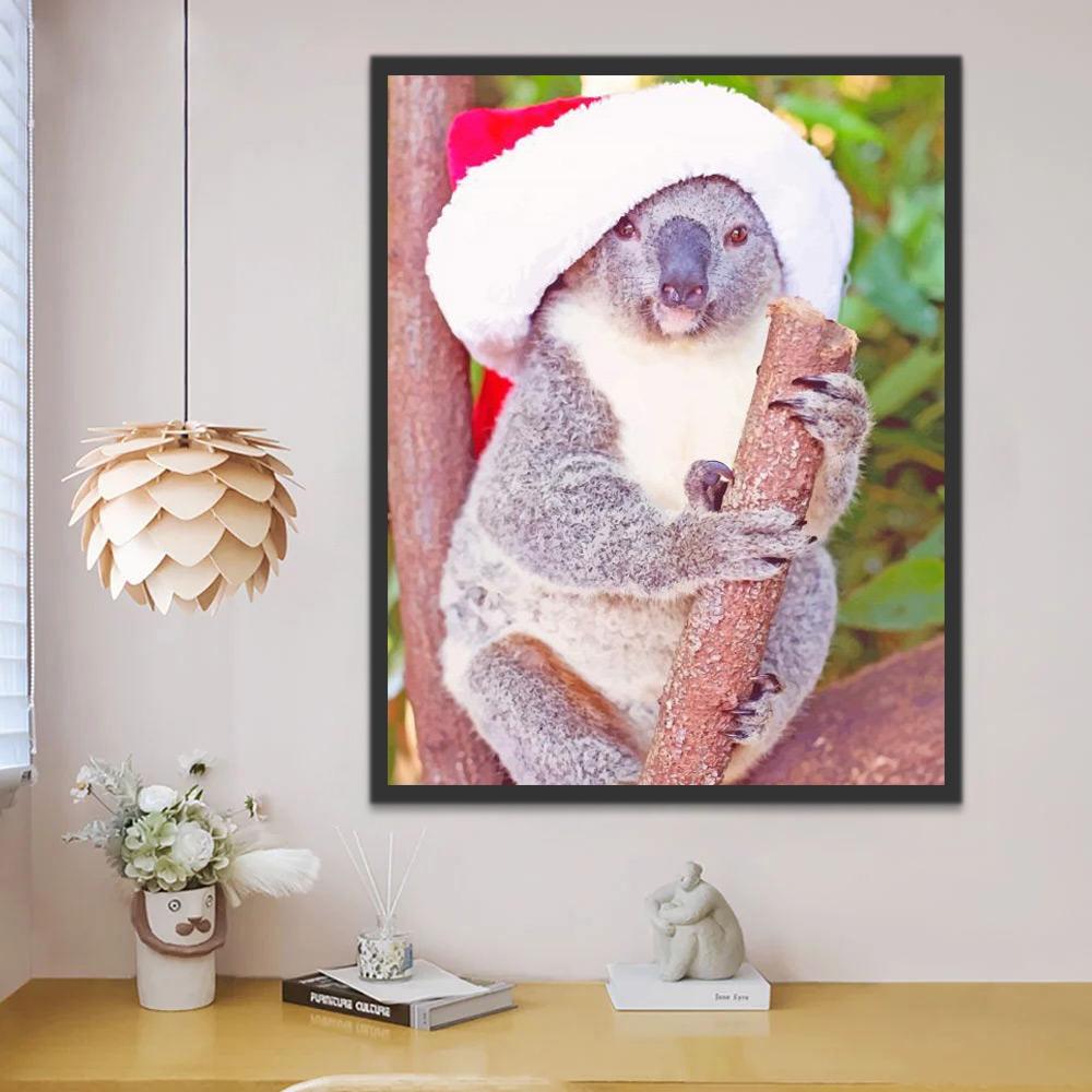 Koala con Gorro de Navidad Pintar por Números