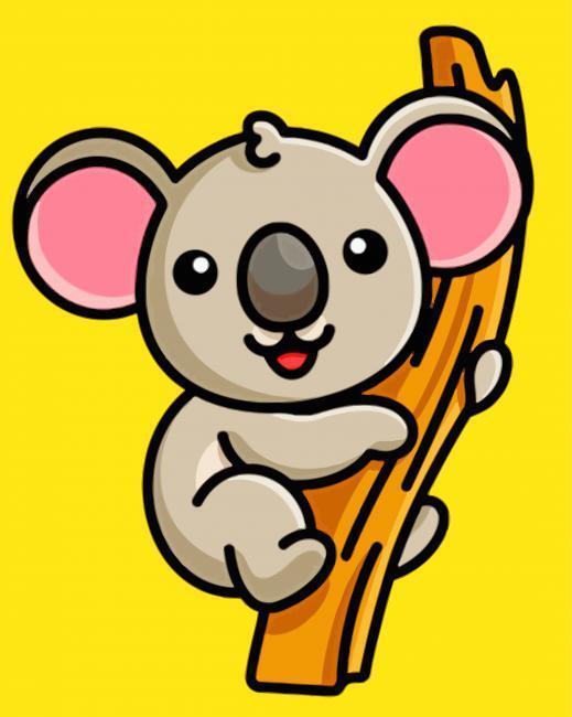Koala Lindo en la Rama de Árbol Pintar por Números Niños