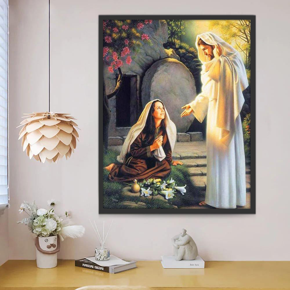 La Ayuda de Jesús con la Mano Tendida a la Mujer Pintar por Números