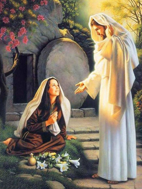 La Ayuda de Jesús con la Mano Tendida a la Mujer Pintar por Números