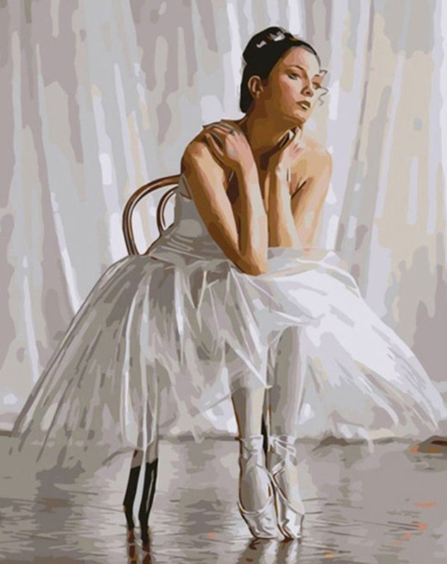 La Bailarina de Ballet en la Silla Pintar por Números