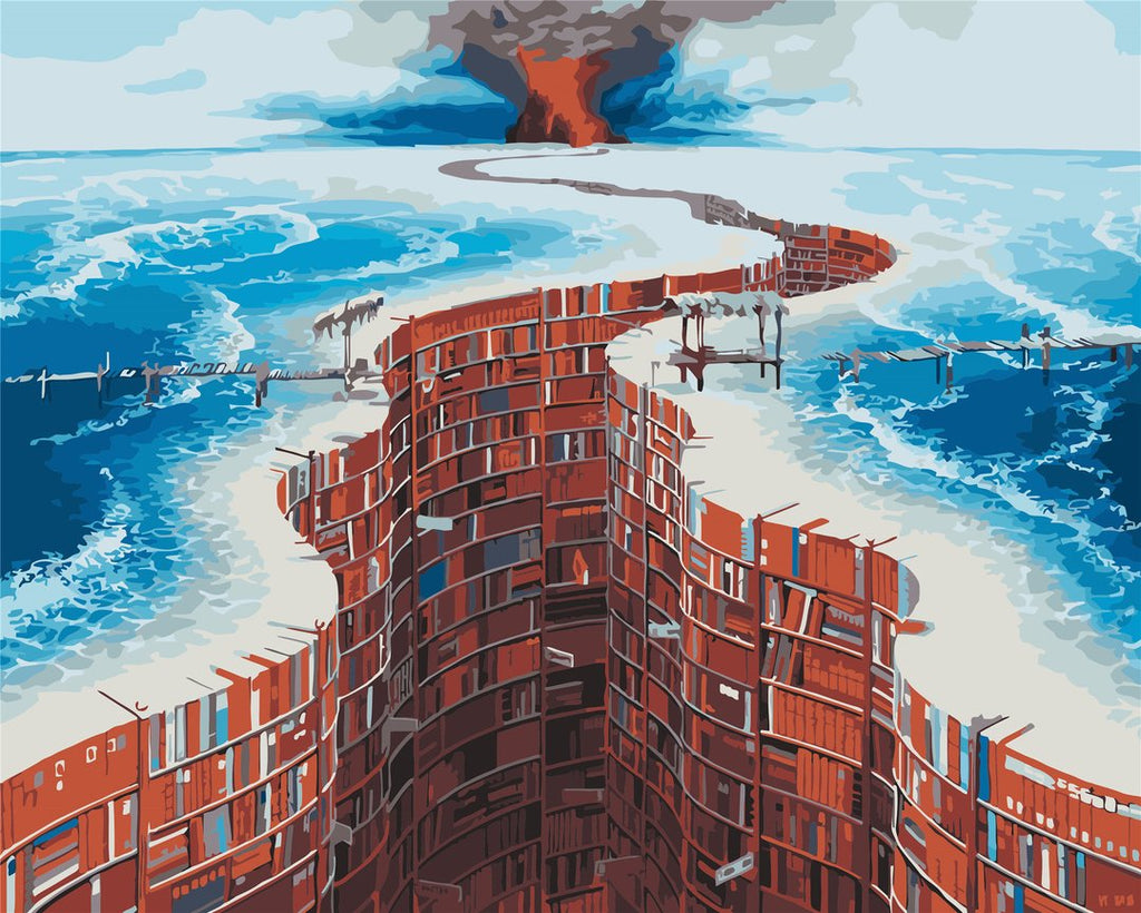 La Biblioteca en el Fondo del Mar Pintar por Números