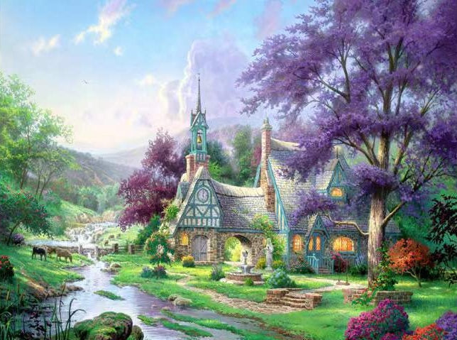 La Casa de Piedras en el Bosque Pintar por Números