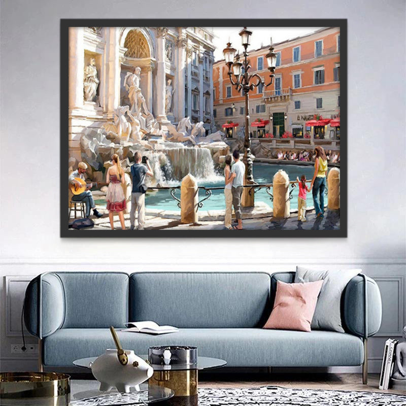 La Fontana Di Trevi en Roma Pintar por Números