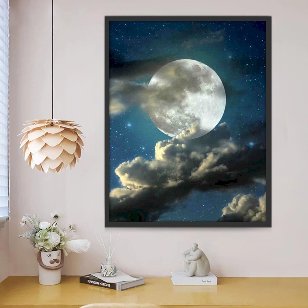 La Luna Llena entre Las Nubes Pintar por Números