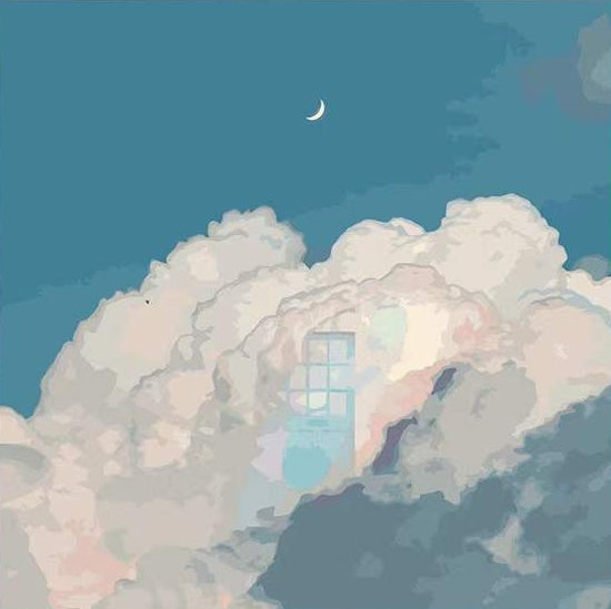 La Luna sobre las Nubes Blancas Pintar por Números Niños