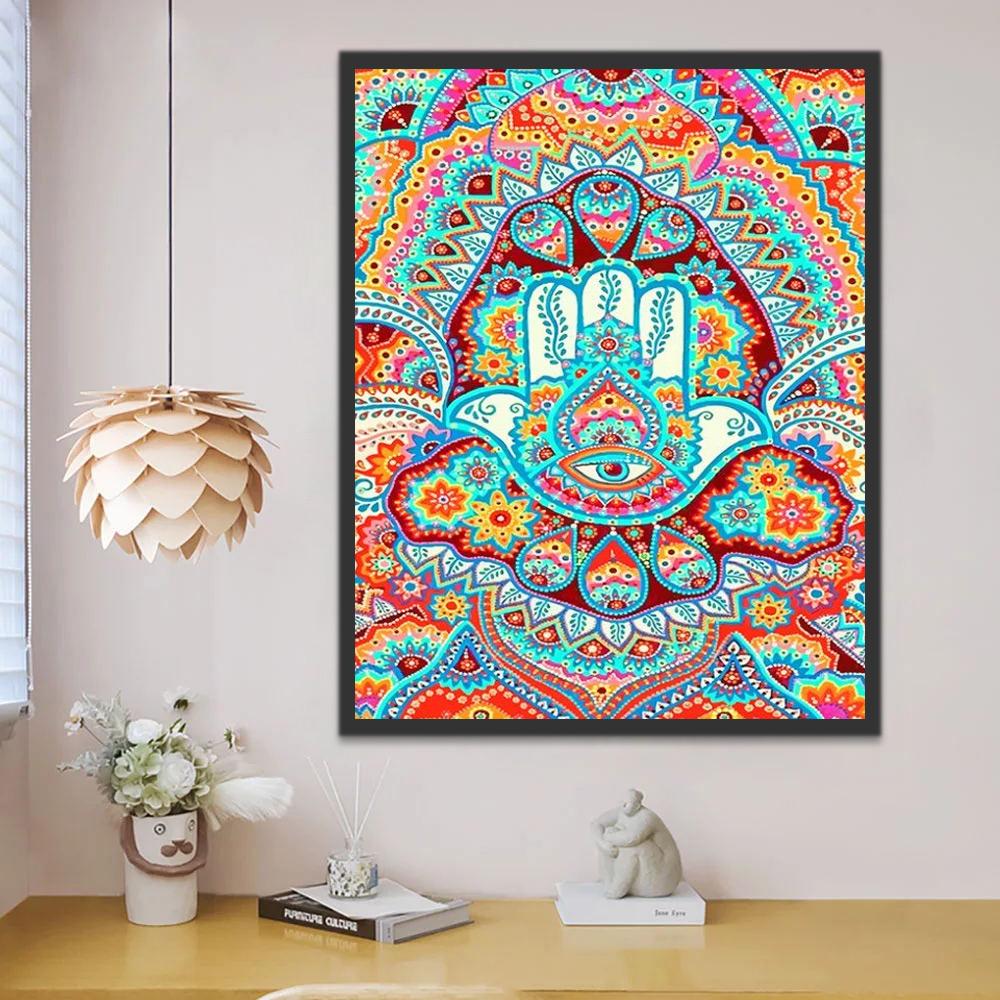 La Mano y El Ojo en el Fondo Abstracto Pintar por Números