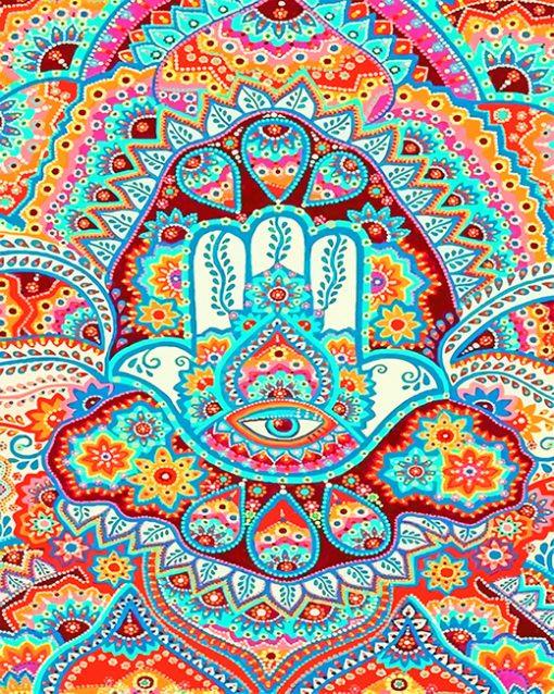 La Mano y El Ojo en el Fondo Abstracto Pintar por Números