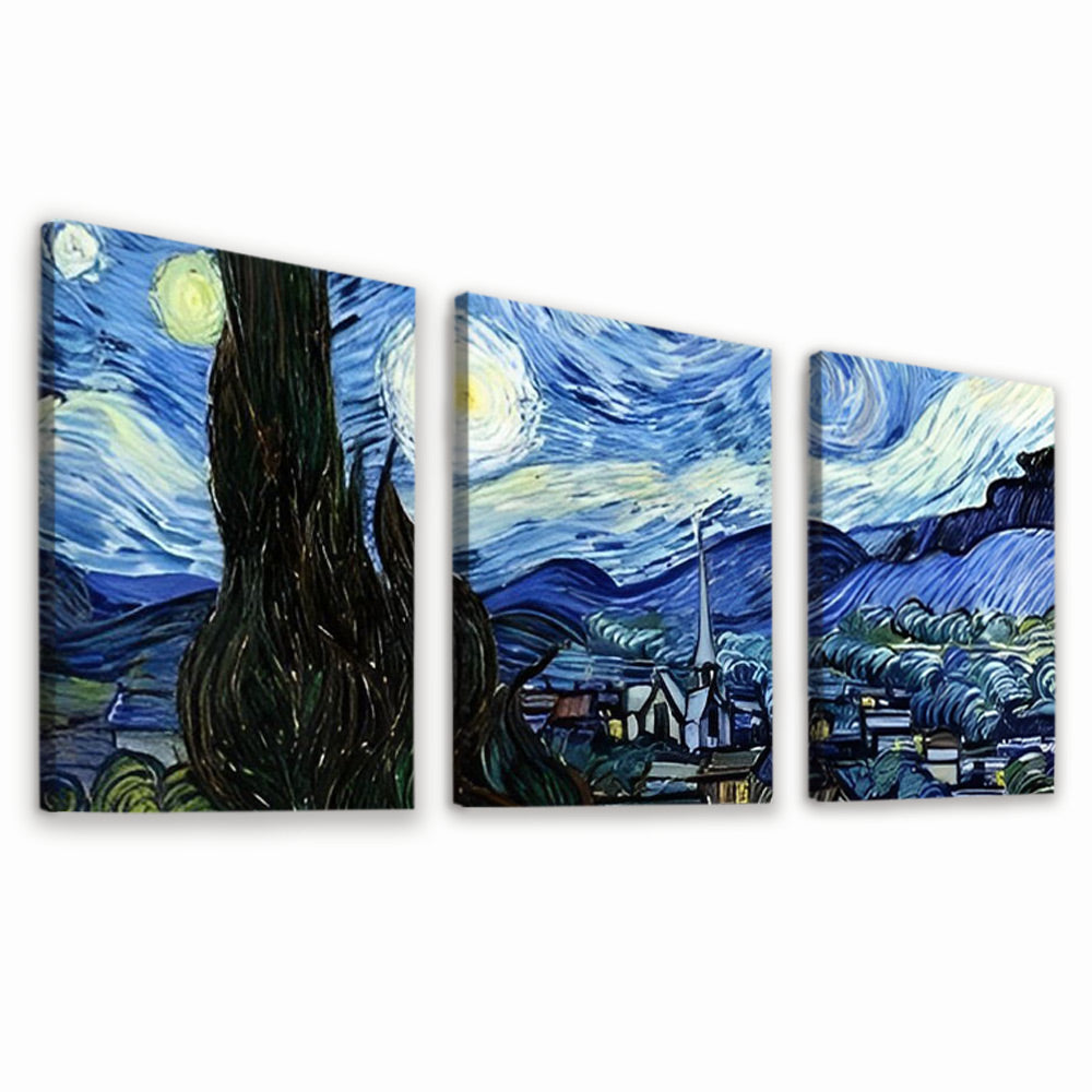 La Noche Estrellada 3 Partes Pintar por Números