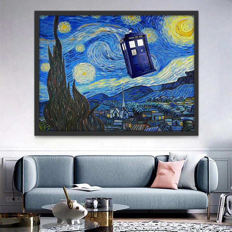 La Noche Estrellada y Cabina Azul Pintar por Números