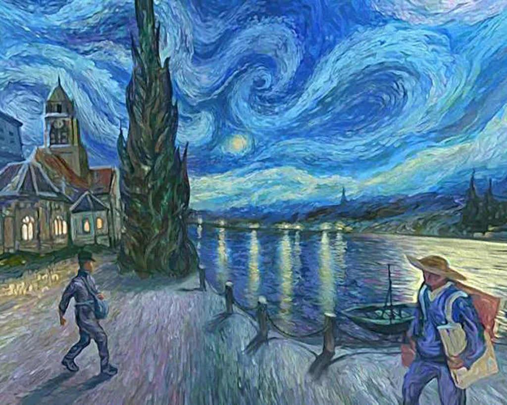 La Noche Estrellada y Ciprés Pintar por Números