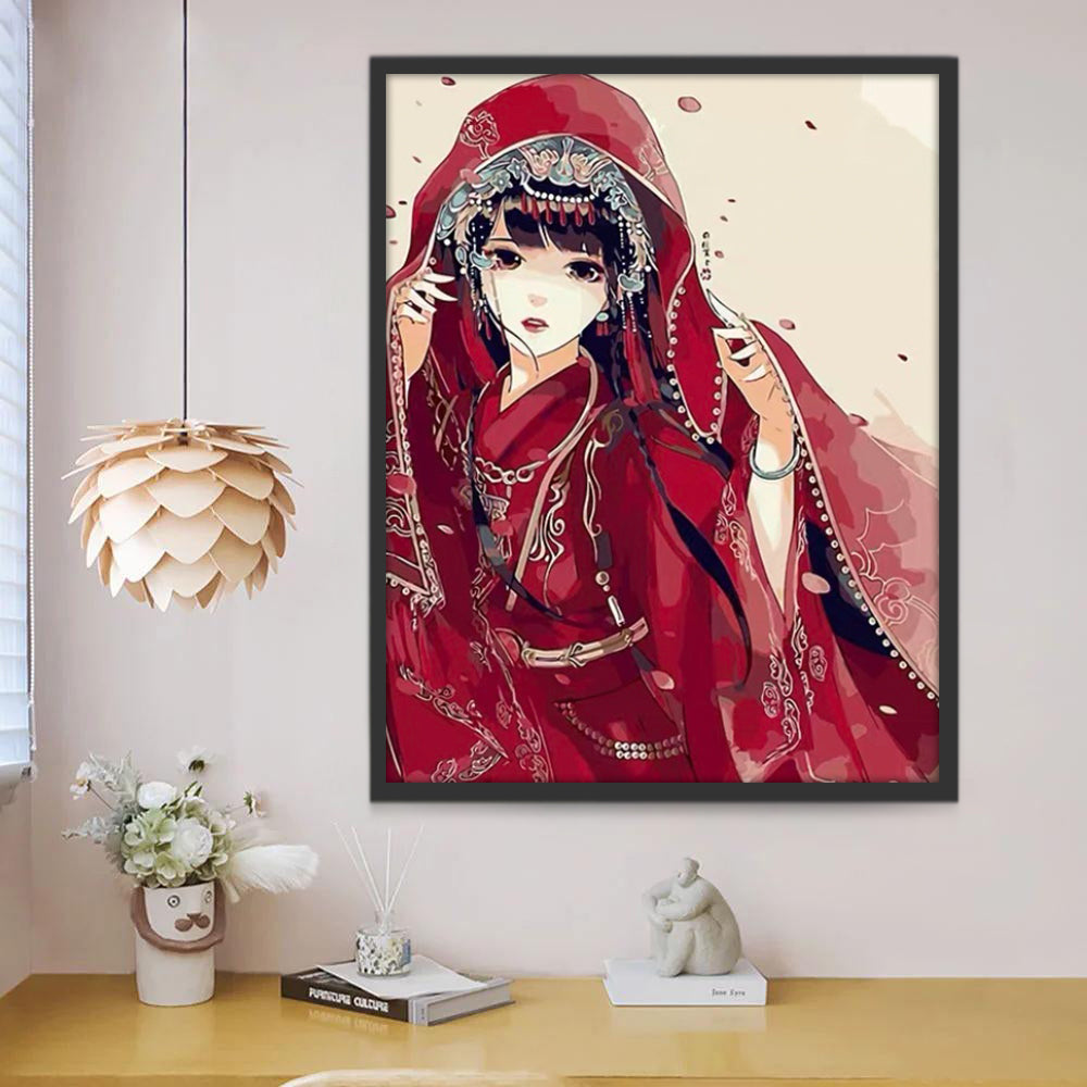 La Novia de Ropa Roja China Pintar por Números