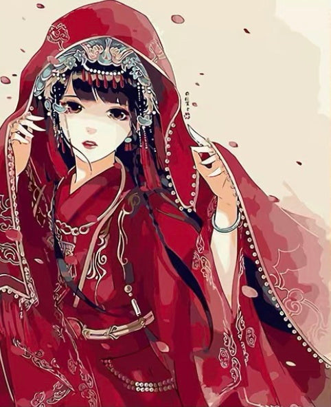 La Novia de Ropa Roja China Pintar por Números