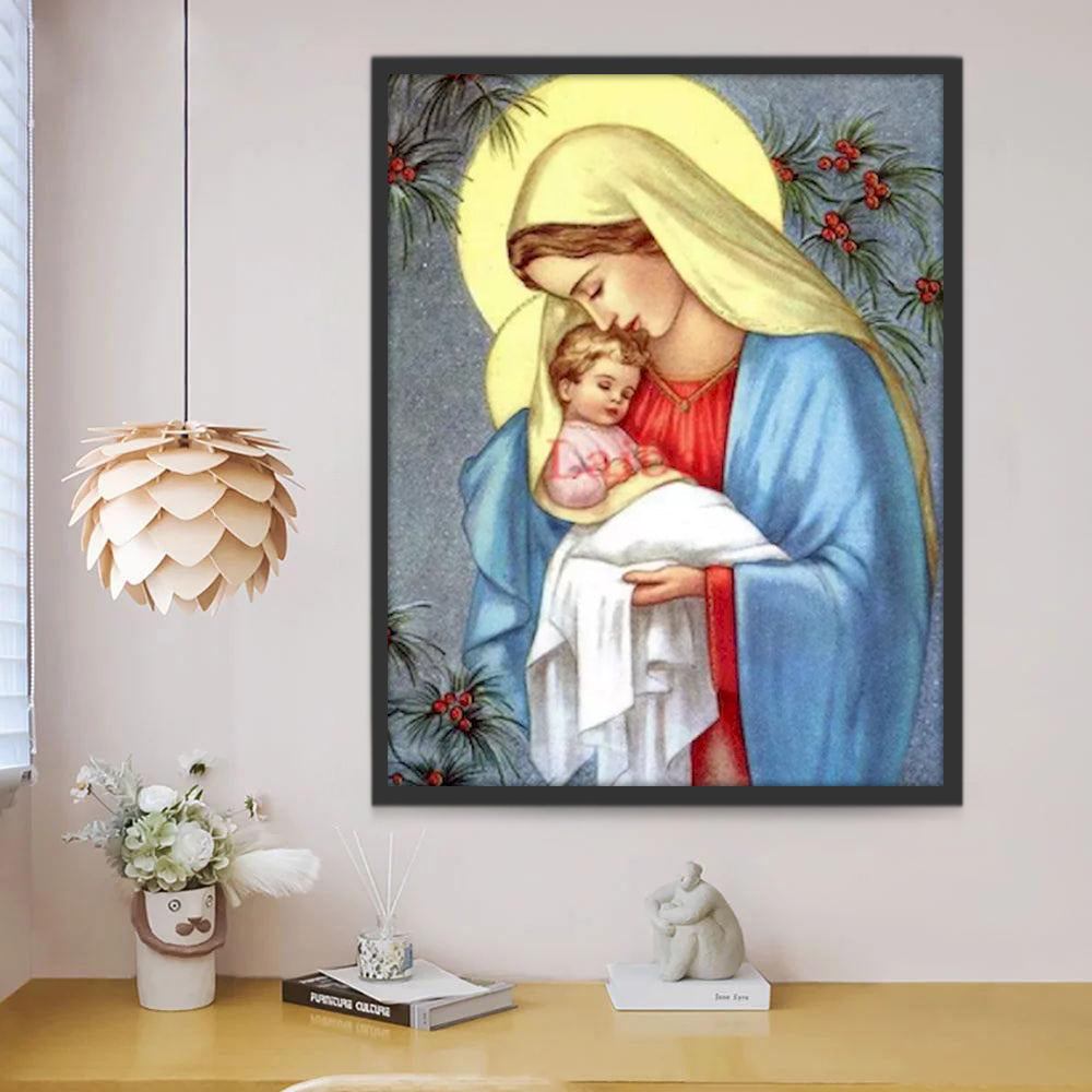 La Santa María con el Niño Jesús Pintar por Números