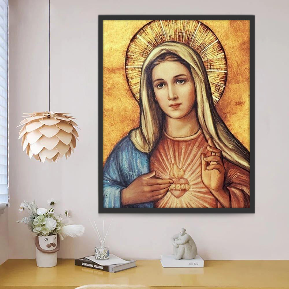 La Virgen con el Corazón en el Pecho Pintar por Números