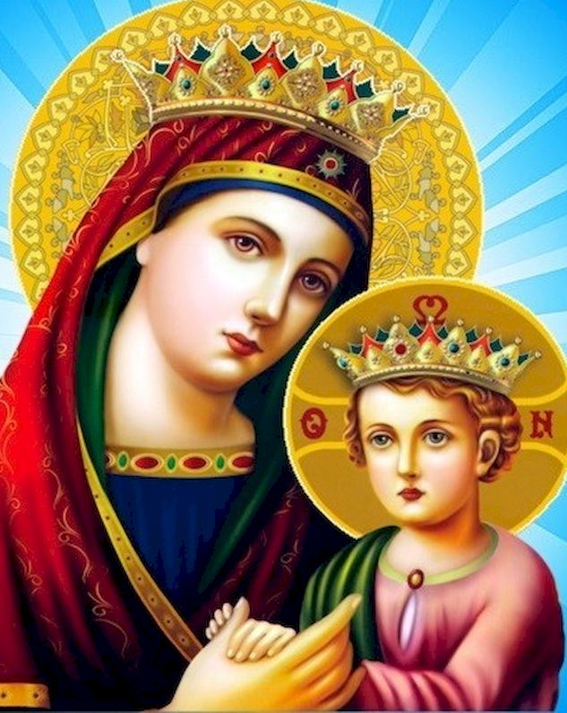 La Virgen María Junto con Su Hijo Jesús Pintar por Números