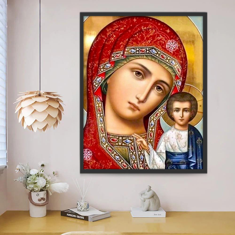 La Virgen y El Niño en el Arte Pintar por Números