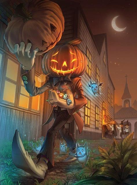 Ladrón de Calabaza en Halloween Pintar por Números