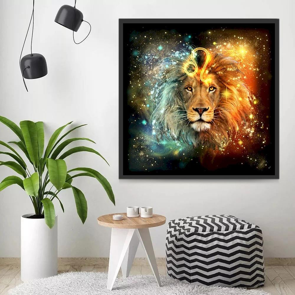 Leo y León con Melena de Dos Colores Pintar por Números