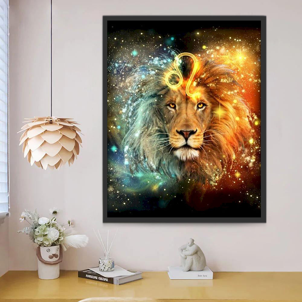 Leo y León con Melena de Dos Colores Pintar por Números