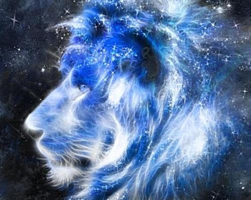 León Azul Abstracto Pintar por Números