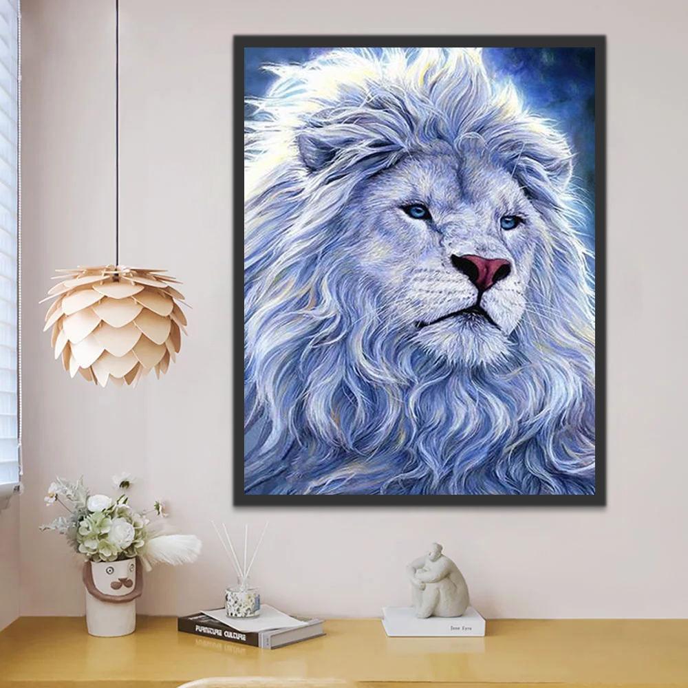 León Azul con Ojos Azules Pintar por Números