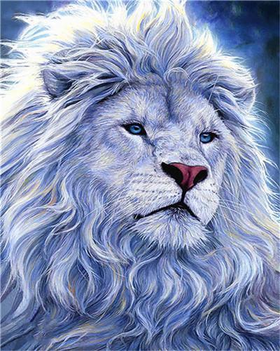 León Azul con Ojos Azules Pintar por Números