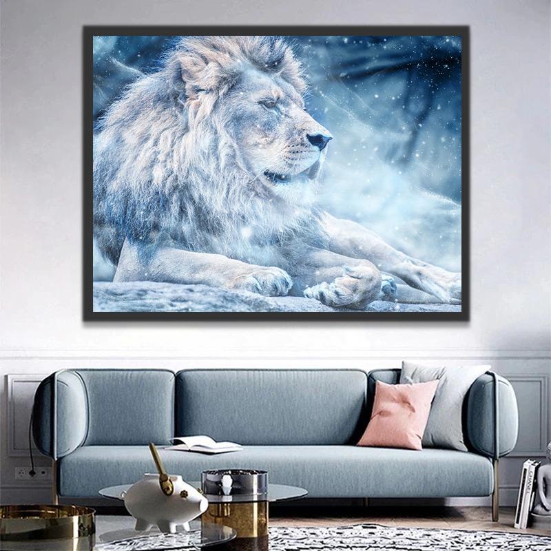 León Azul en el Invierno Pintar por Números
