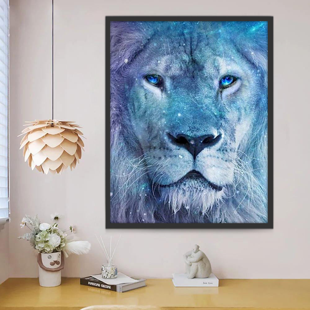 León Azul Pintar por Números