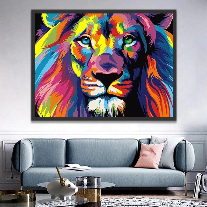 León Colorido Pintar por Números