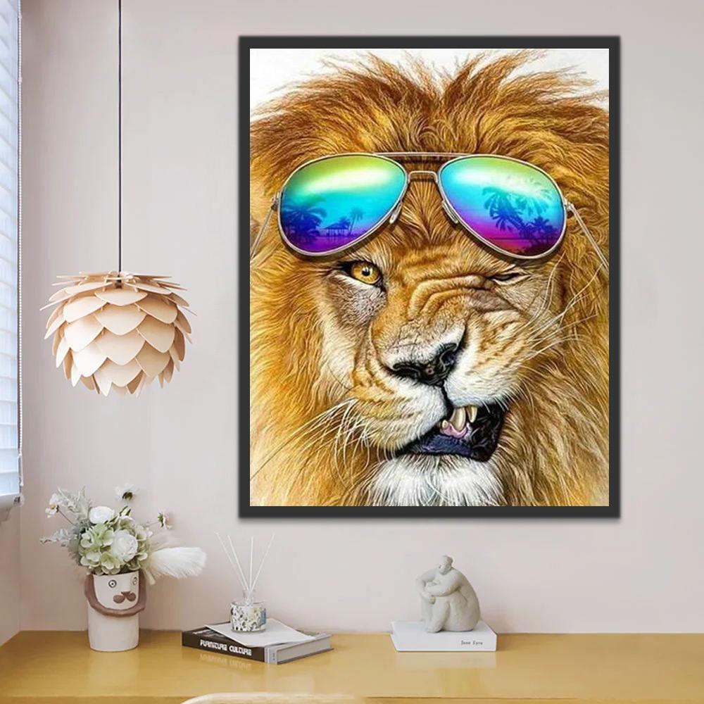 León con Gafas de Sol Pintar por Números