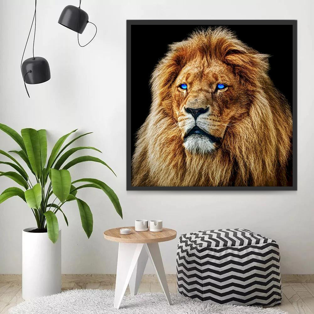 León con Ojos Azules Pintar por Números