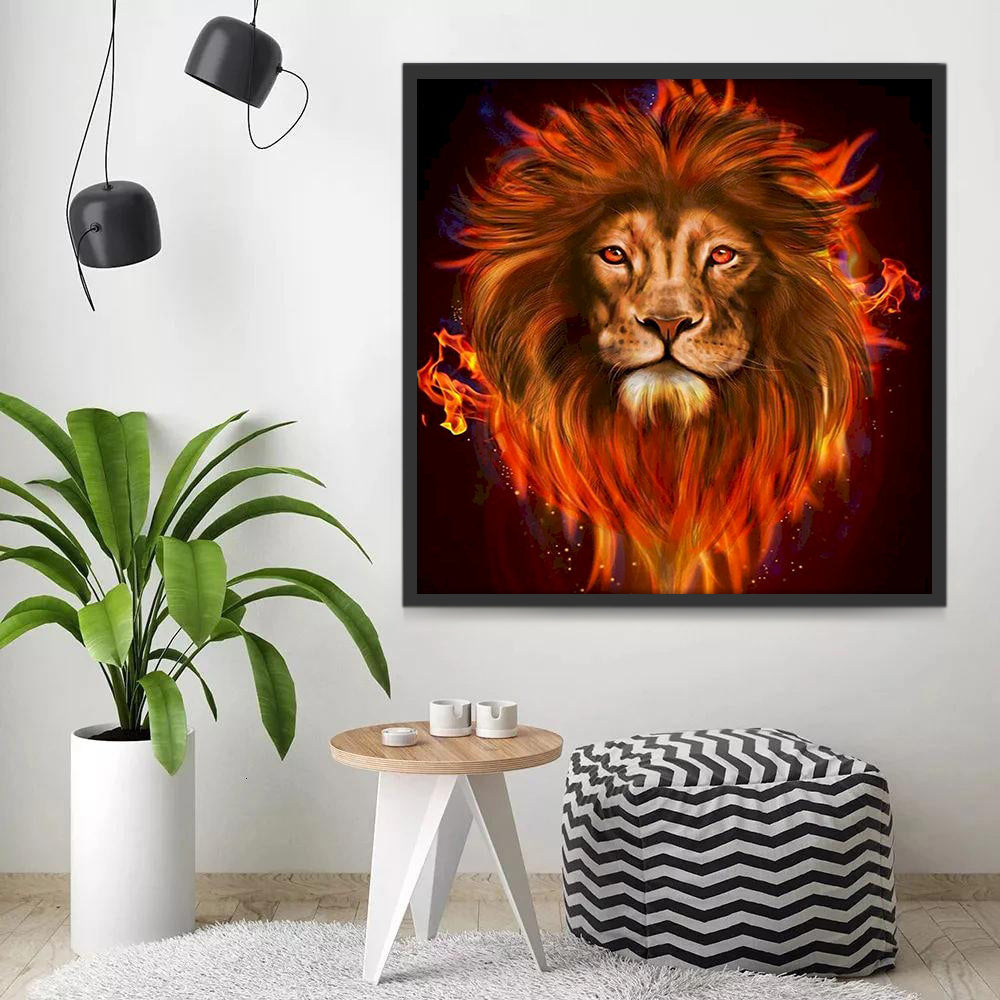 León de Fuego Pintar por Números