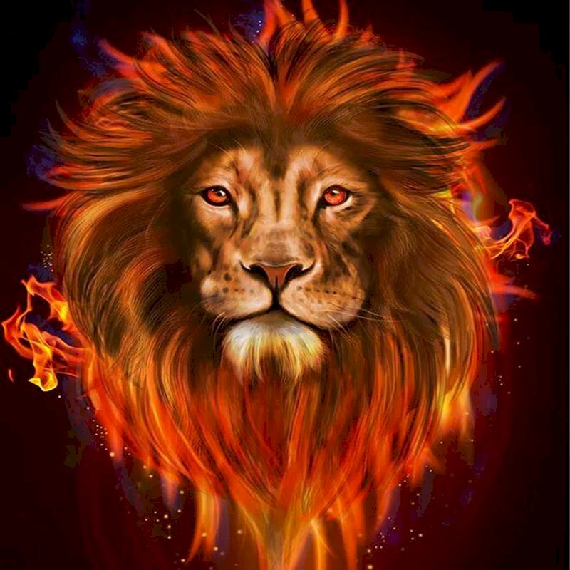 León de Fuego Pintar por Números