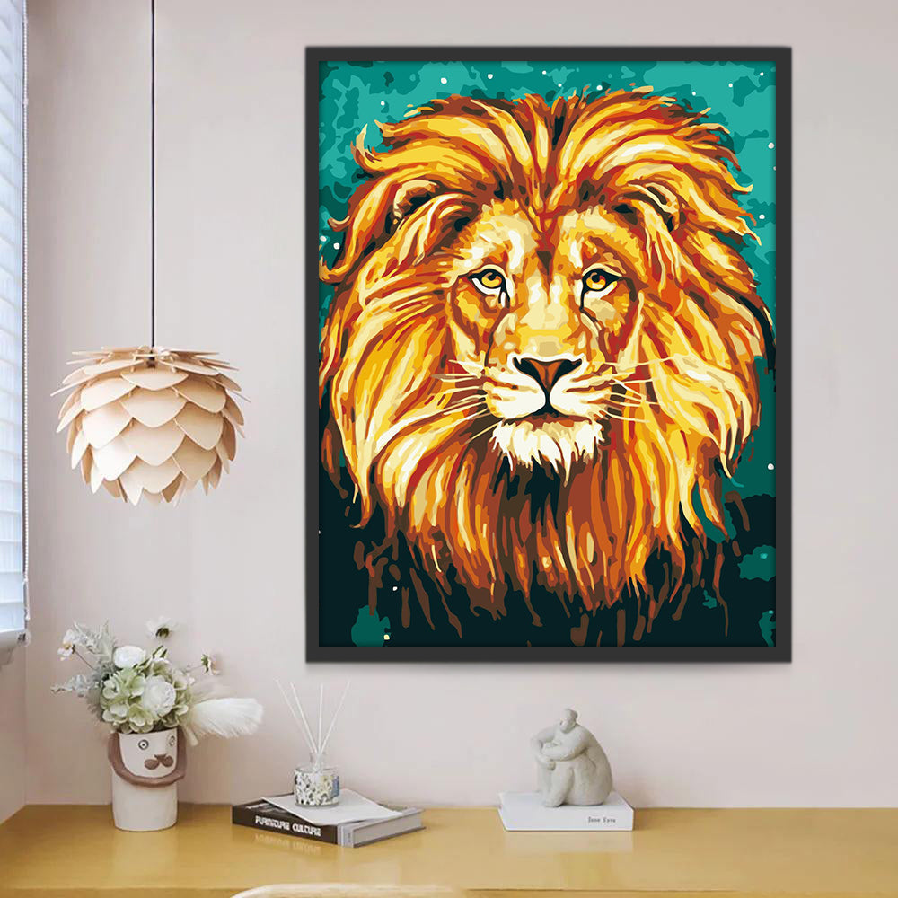 León de Melena Dorada Pintar por Números