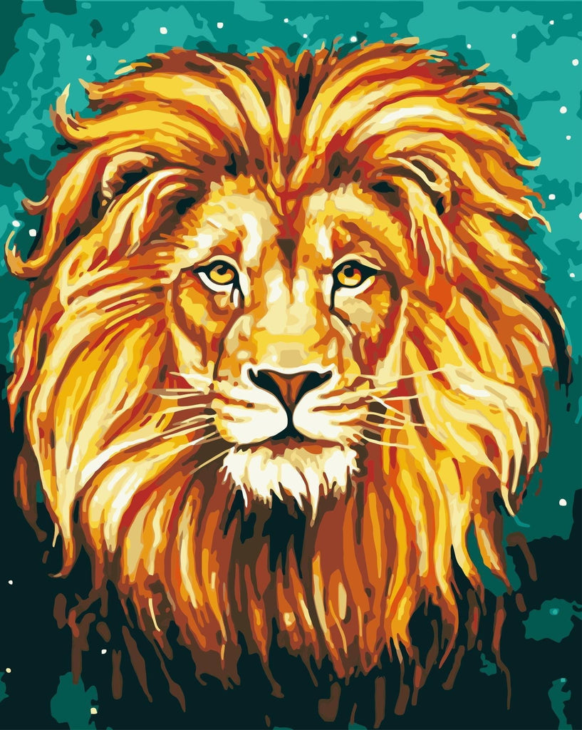León de Melena Dorada Pintar por Números
