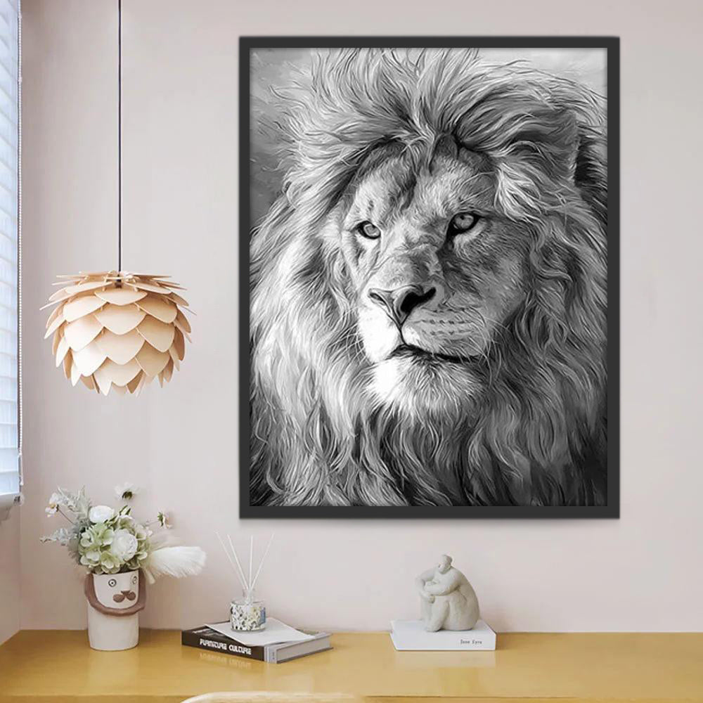 León en Blanco y Negro Pintar por Números