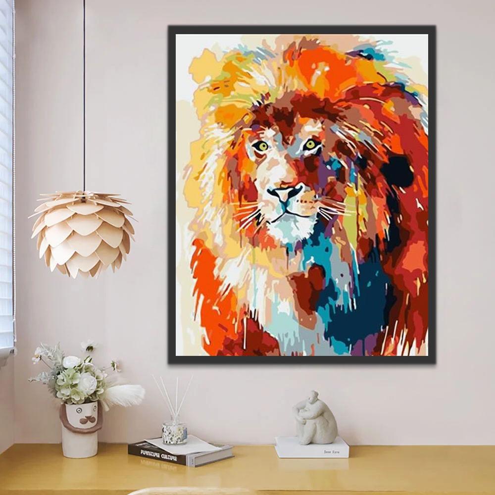 León en Estilo Abstracto Pintar por Números