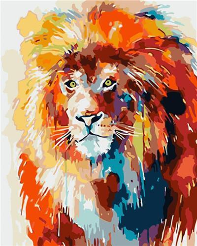 León en Estilo Abstracto Pintar por Números