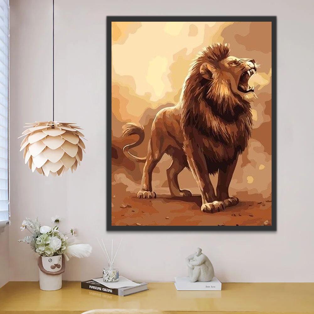 León Rugiendo al Cielo Pintar por Números