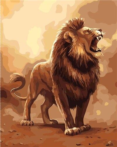 León Rugiendo al Cielo Pintar por Números