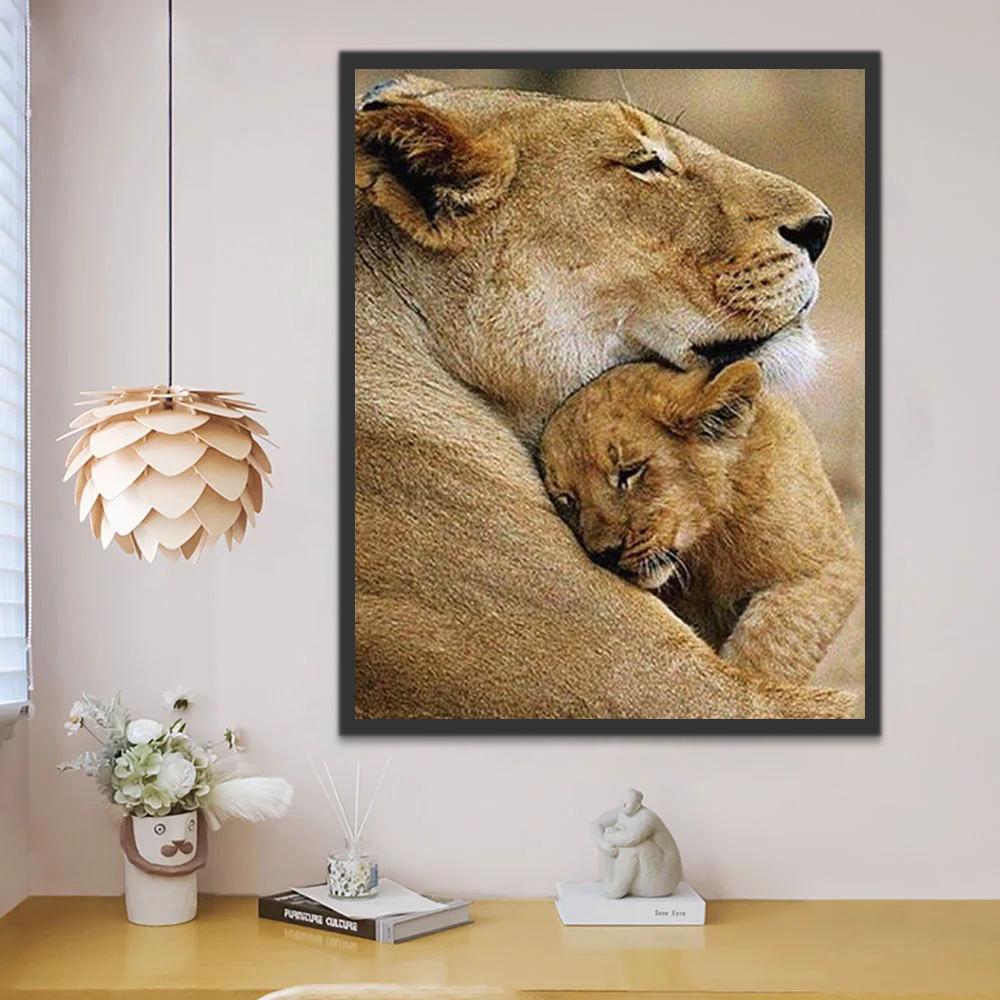 León y Leoncito Pintar por Números