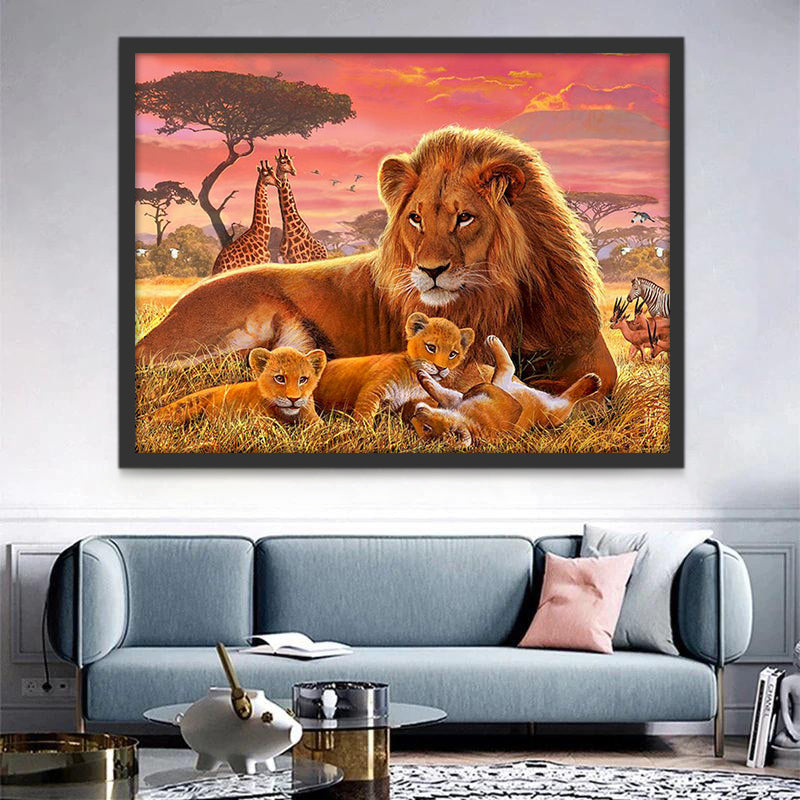 León y Sus Niños en la Estepa Pintar por Números