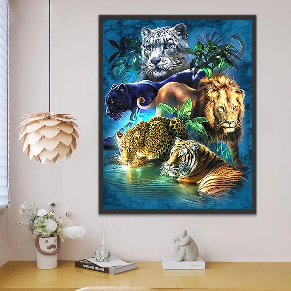 León y Tigre y Leopardos Pintar por Números