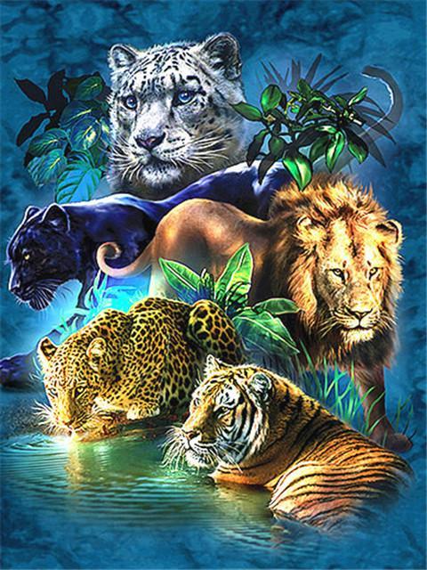 León y Tigre y Leopardos Pintar por Números