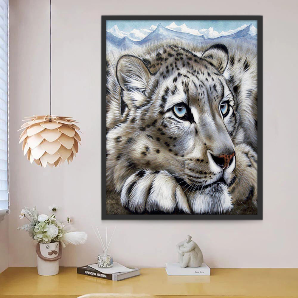 Leopardo y Montaña Nevada Pintar por Números