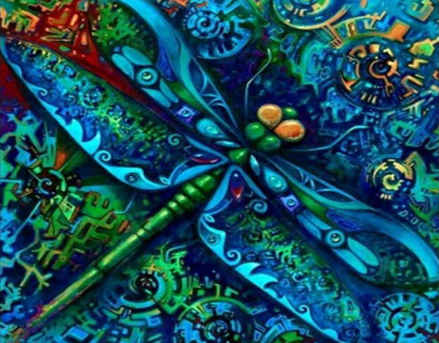 Libélula Azul Pintar por Números