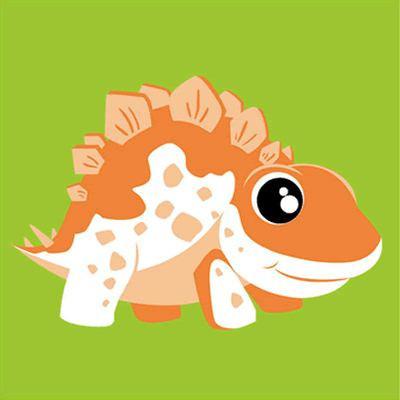 Lindo Bebé Stegosaurus Anaranjado Pintar por Números Niños