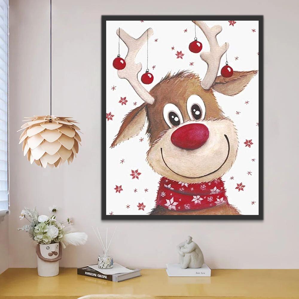 Lindo Reno de Navidad Pintar por Números